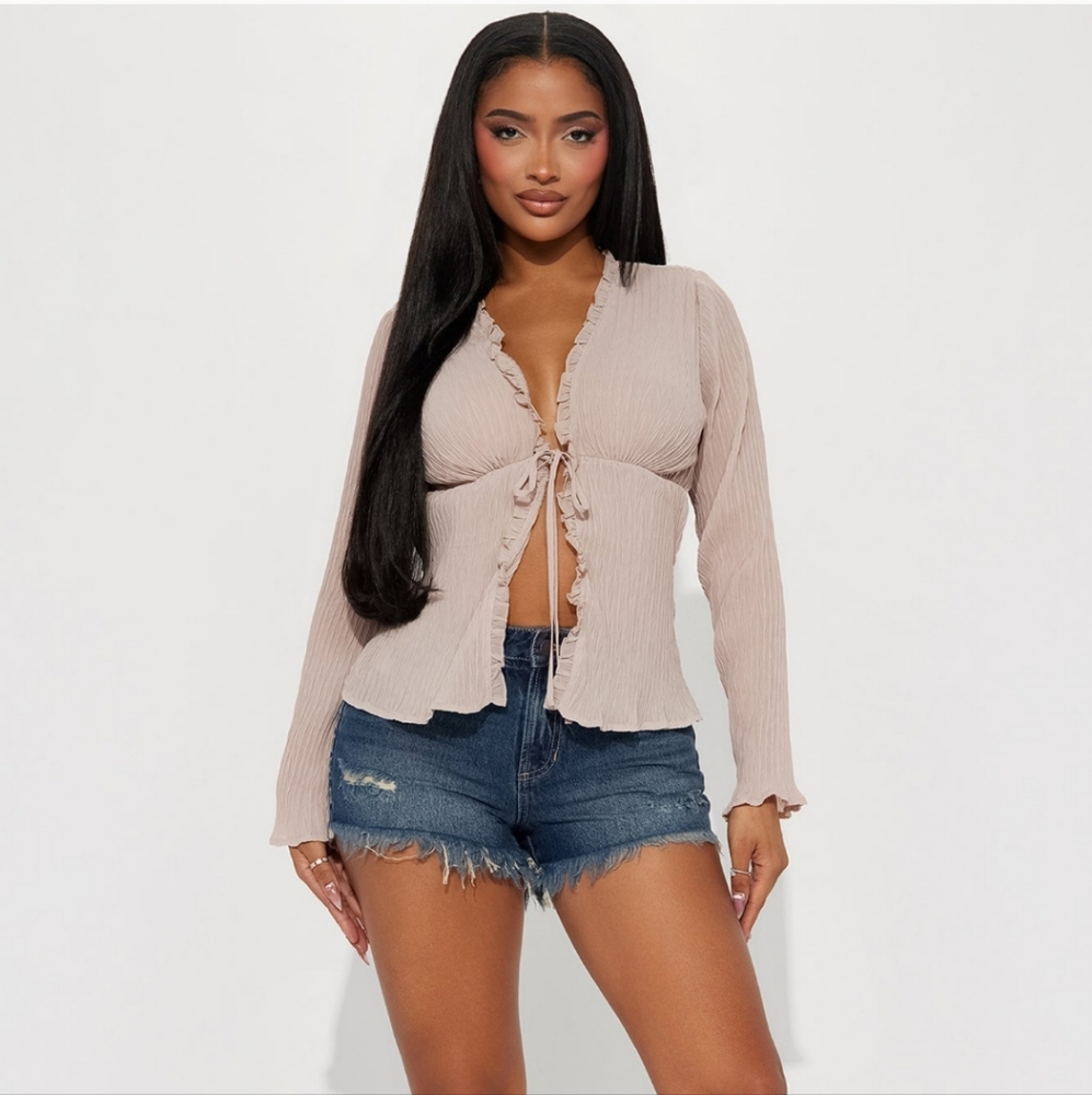 Fashion nova tie blouse